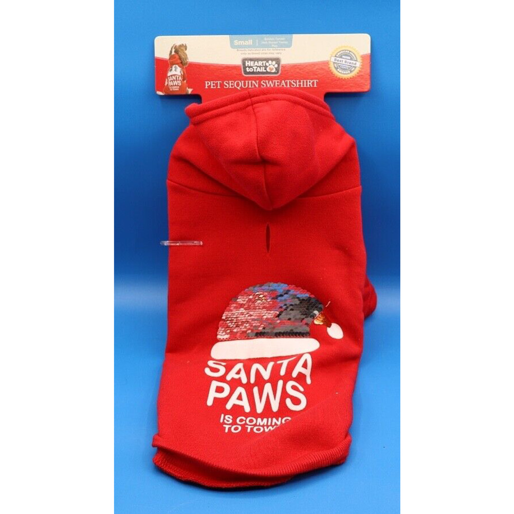 Heart to Tail Santa Paws Dog Christmas Sweater, Christmas Gift for dogs Size S